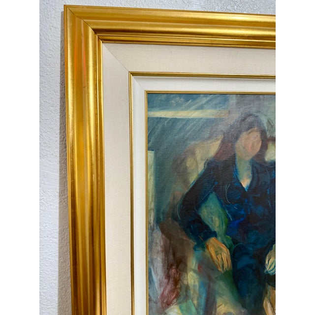 Textile Itamar Siani, Rare Jewish Yemenite Woman Oil Painting Israeli Girl Judaica Itamar Siani, 1979 For Sale - Image 7 of 11