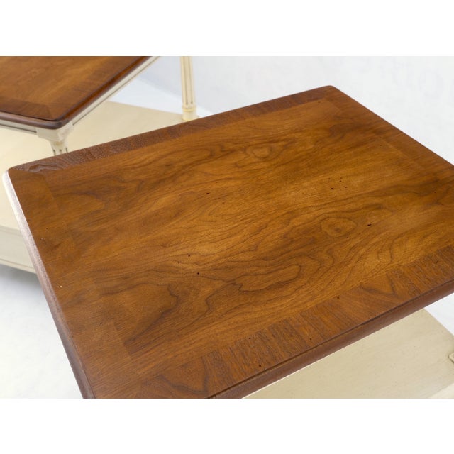 Wood Henredon Walnut Banded Tops One Drawer End Tables Night Stands Mint! For Sale - Image 7 of 16
