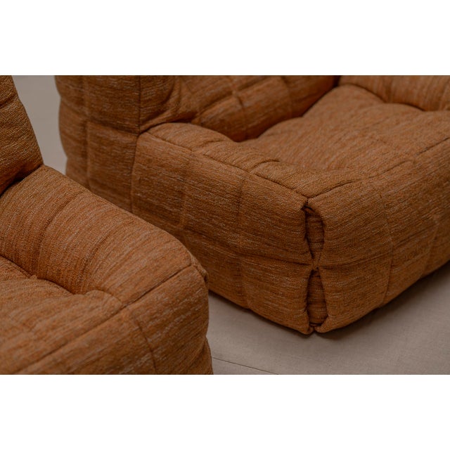 Goldenrod Kashima Easy Chairs by Michel Ducaroy for Ligne Roset, 1973, Set of 2 For Sale - Image 8 of 16