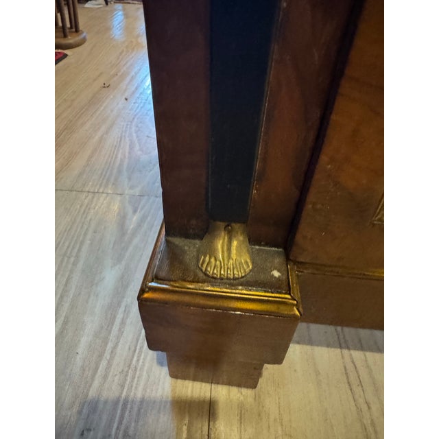 1930s French Empire Style Lingerie Chest With Marble Top, Cleopatra Bust Mounts & Paw Feet [Rg] For Sale - Image 9 of 11