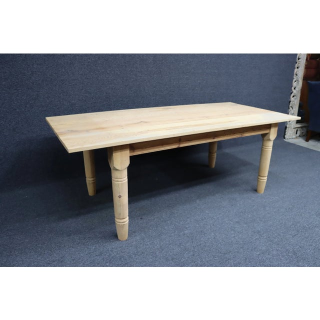 2020s Unfinished Pine Farm Table For Sale - Image 5 of 9