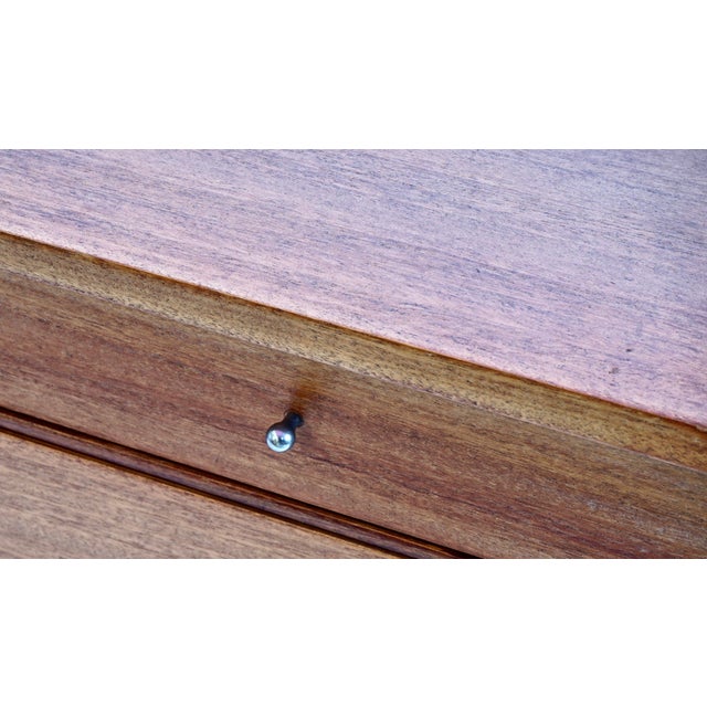 Brown 1960s Mid Century Modern Paul McCobb for Calvin Group Mid Century Brass X-Base Dresser Chest of Drawers Made of Mahogany For Sale - Image 8 of 11