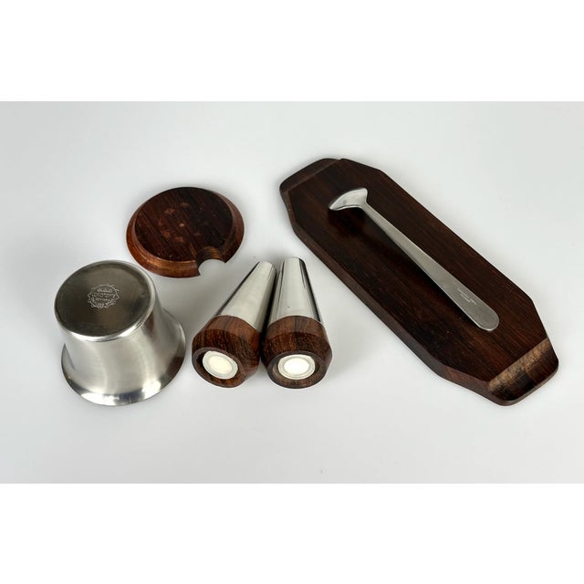 Spice Set in Rosewood and Stainless Steel by Eckhoff and Sachs for Lundtofte, 1960s, Set of 6 For Sale - Image 4 of 5