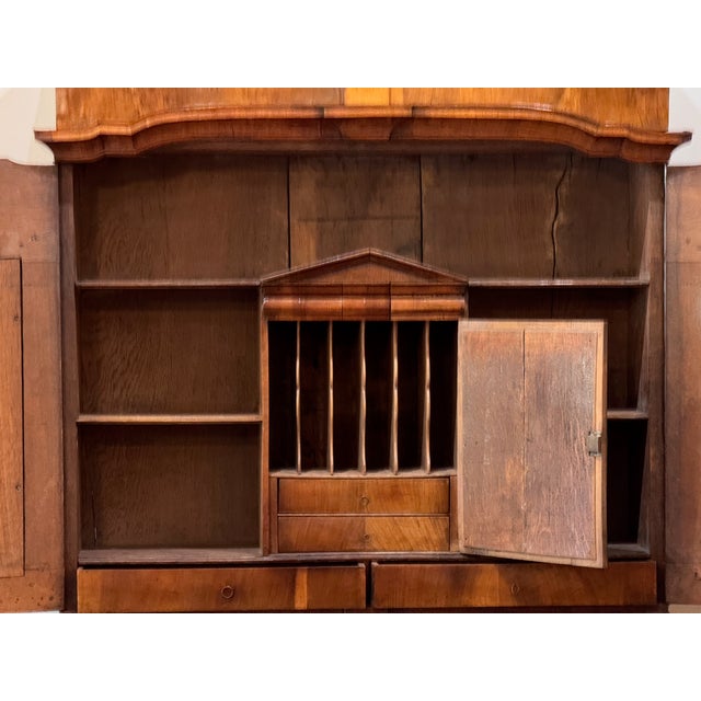 Baroque Early 18th Century Dutch Baroque Burl Walnut Drop-Front Secretary Desk For Sale - Image 3 of 18