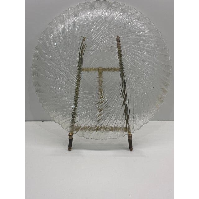 1980s Arcoroc Seabreez Swirl Clear Glass Platter For Sale - Image 4 of 4