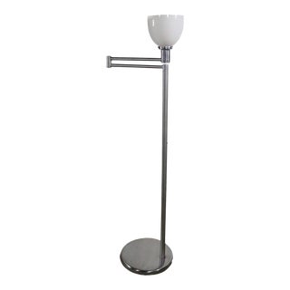 Classic Machine Age Flex Arm Brushed Steel Floor Lamp by Walter Von Nessen For Sale
