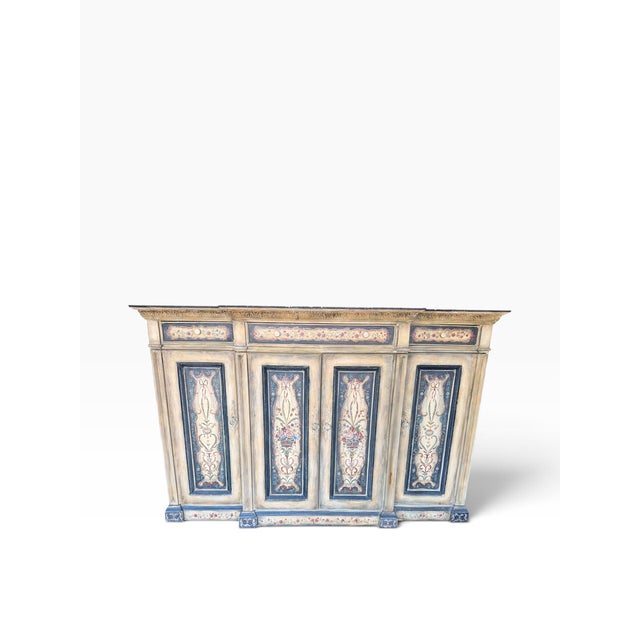 Signed Habersham Hand-Painted French Country Four-Door Cabinet, August 2005 For Sale In Boston - Image 6 of 15