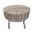 Salvaged round white wash wood side table crafted in a unique pinwheel design. Modern iron legs. Each is unique in exact...