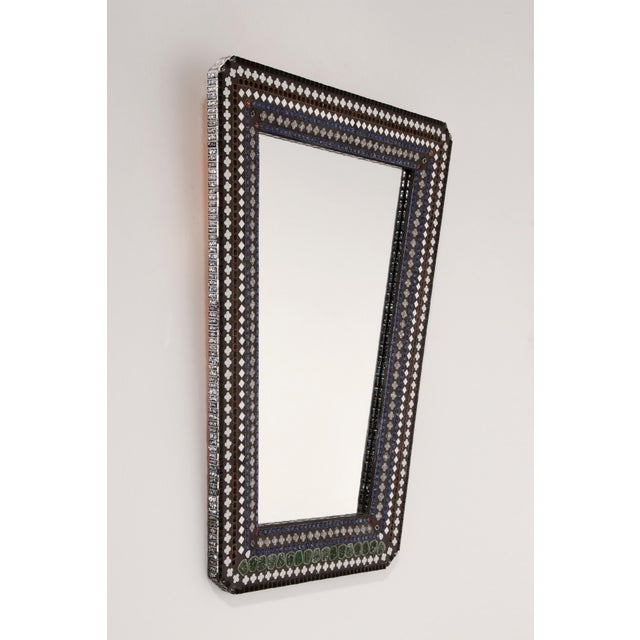 Vintage Scandinavian Mosaic Wall Mirror, 1960s For Sale - Image 4 of 12