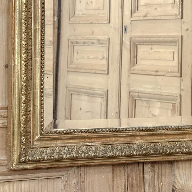 Wood Antique 19th Century French Louis XVI Gilded Mirror For Sale - Image 7 of 18