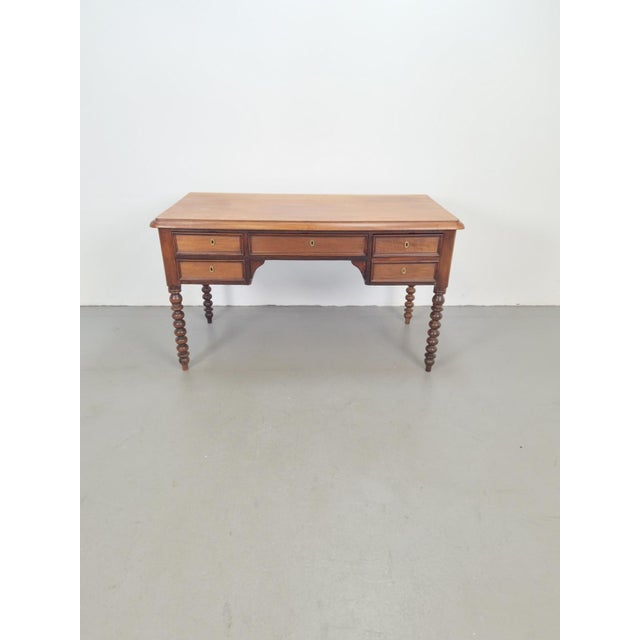 English Bobbin-Turned Wooden Desk, 1960s, in Very Good conditions. Designed 1960 to 1969