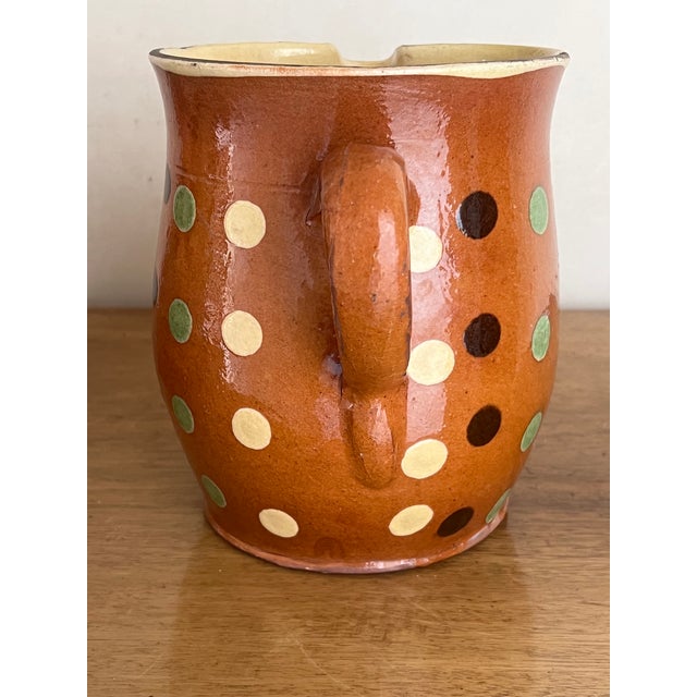 Ceramic Large Antique French Country Jaspe Pitcher For Sale - Image 7 of 9