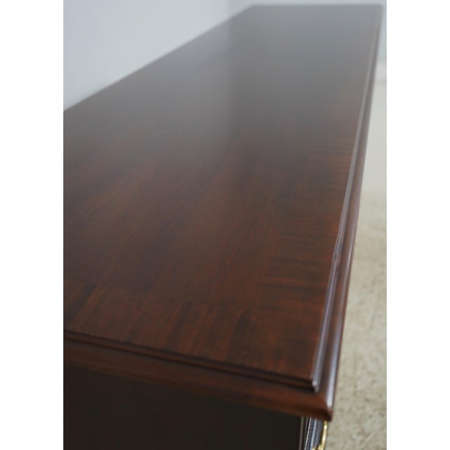 Wood 1980s Councill Craftsmen Attributed Mahogany Kneehole File Credenza For Sale - Image 7 of 16