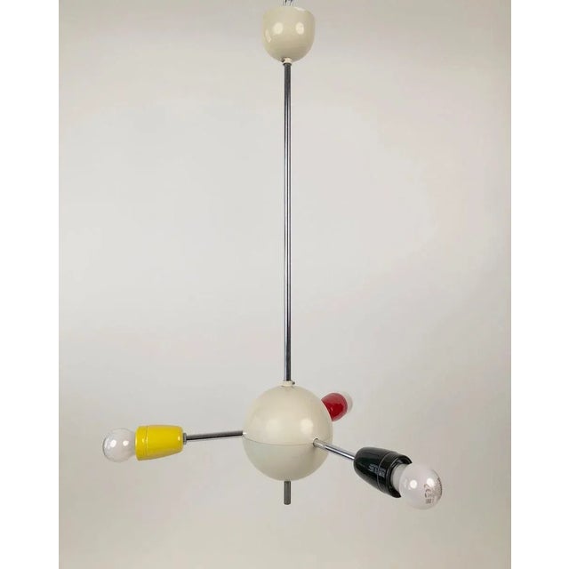Mid-Century Modern Czech Republic Sputnik with Colored Sockets, 1960s For Sale - Image 3 of 12