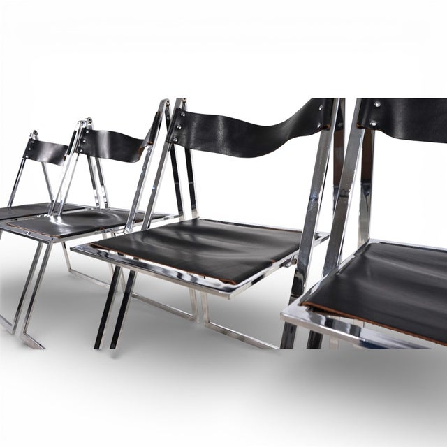 Folding Dining Chairs by Fantoni&Geraci for Lübke, 1969, Set of 4 For Sale - Image 6 of 18