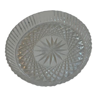 Vintage Crystal Wine Bottle Coaster For Sale