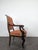 Restoration Mahogany Armchair with Curved Armrests and Orange Fabric For Sale - Image 3 of 10