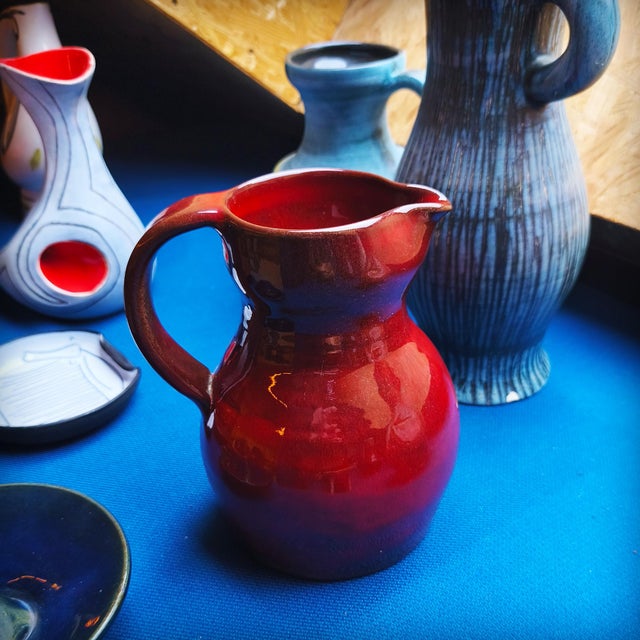 Large French Oxblood Ceramic Pitcher by Max Idlas, 1960s For Sale - Image 12 of 14