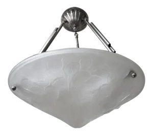 French Art Deco Lunaria Pendant Chandelier by Edmond Etling