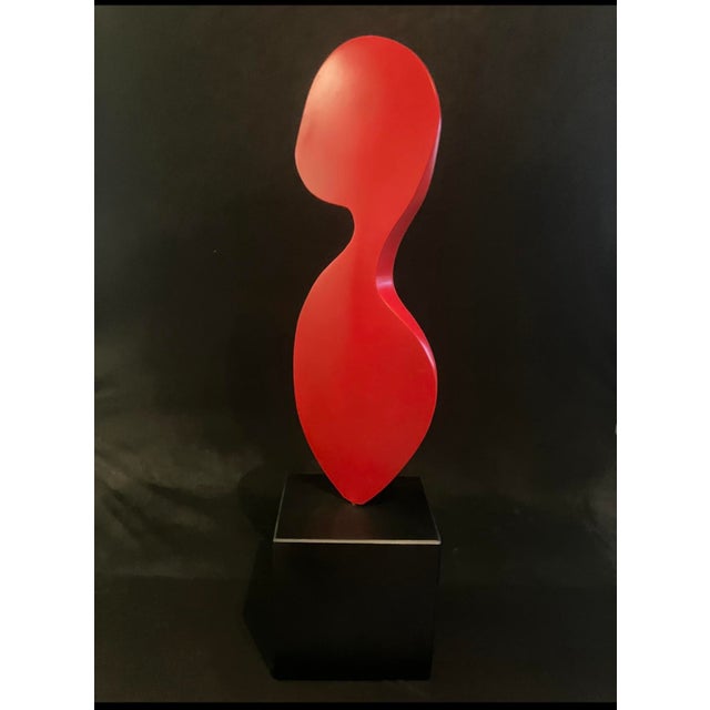2020s Red Abstract Steel Sculpture by Artist Scott Donadio, Signed, (30” High) For Sale - Image 5 of 8