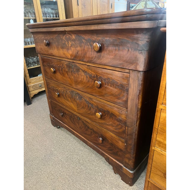Late 19th Century 19th Century Flamed Mahogany Large Chest of Drawers For Sale - Image 5 of 11