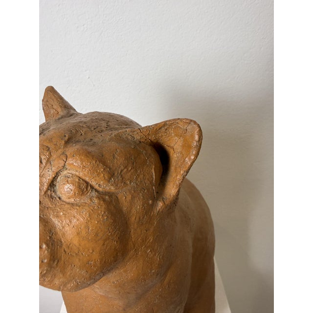 Montelupo Fiorentino Tuscan Artist, Sculpture of a Seated Cat, 19th Century, Terracotta For Sale - Image 13 of 18