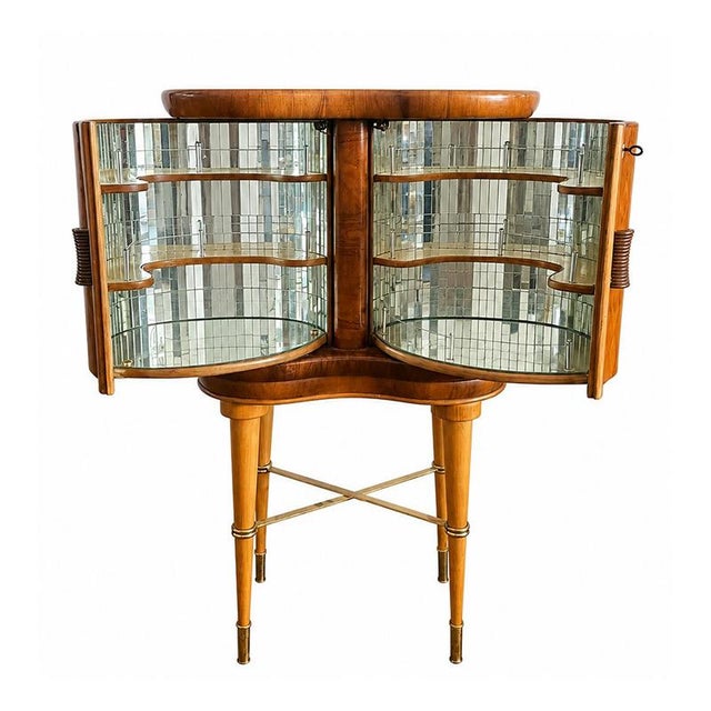 Art Deco Illuminated Bar Cabinet in Briar Root and Mirrors, 1930s For Sale - Image 6 of 7