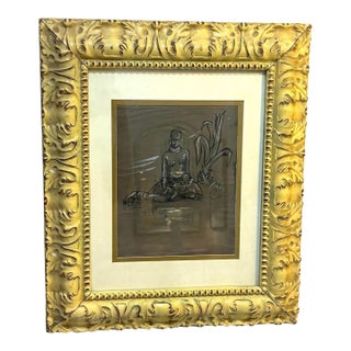 1940s-50s African Nude Woman & Child Drawing For Sale