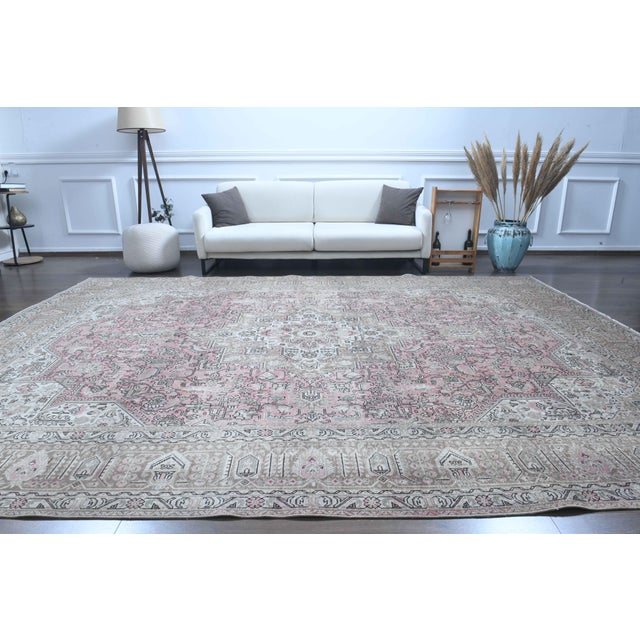 Vintage Persian Hand-Knotted area rug is a semi-antique vintage area rug. The '60s Eastern region of Anatolian's unique...