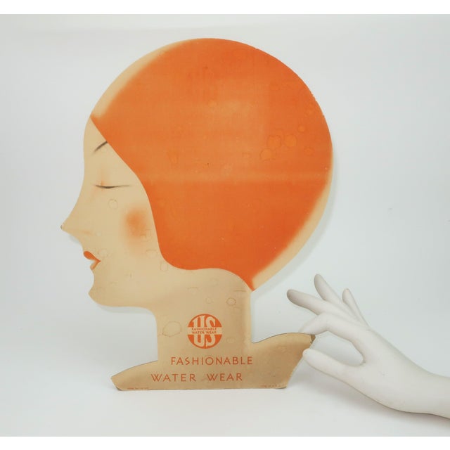 Art Deco Die Cut Lithograph Store Display of Bathing Beauty, c.1930 For Sale - Image 15 of 15