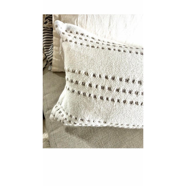 Textile Vintage Ralph Lauren Throw Pillow Cover Stitch Stripes Off White For Sale - Image 7 of 12