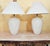 Pair of Vintage White Art Deco Ceramic Table Lamps With Pleated Shades – 27” For Sale - Image 4 of 18