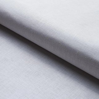 Sample - Schumacher Lange Glazed Linen Fabric in Soft Grey For Sale