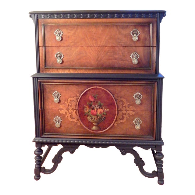 1920's Berkey and Gay Walnut Highboy For Sale