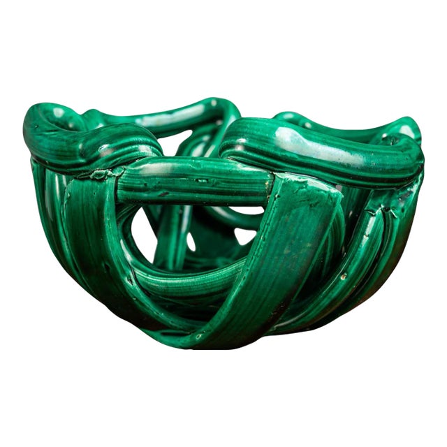 Post Modern Abstract Braided Ceramic Bowl, Usa, C. 1980's For Sale