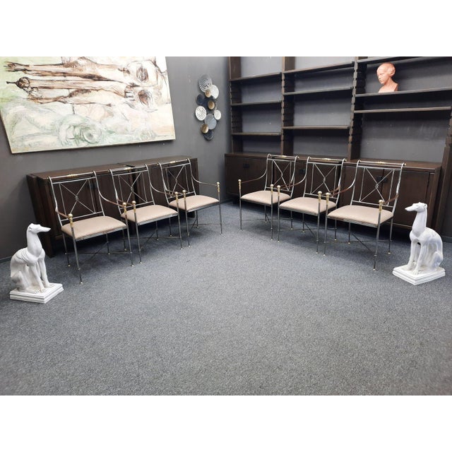 Handcrafted armchair made of brass and steel. Manufactured by ORLANDI of Italy. A masterpiece from Italy and very...