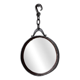 Brutalist Metal and Chain Mirror, 1950s For Sale