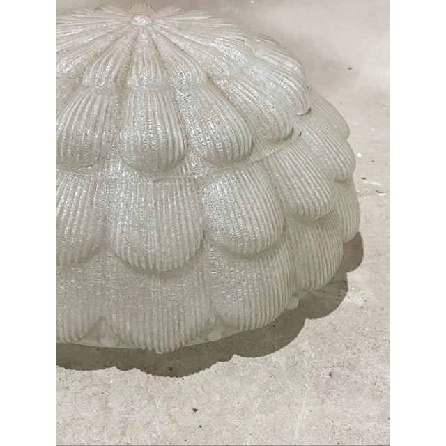 Mid-Century Modern Vintage Mid Century Modern Style Globe Frosted Floral Glass Lamp Shade For Sale - Image 3 of 5