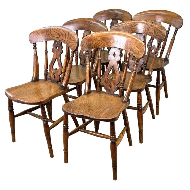Mid-19th Century Farmhouse Kitchen Windsor Dining Chairs, 1860, Set of 6 For Sale - Image 10 of 16