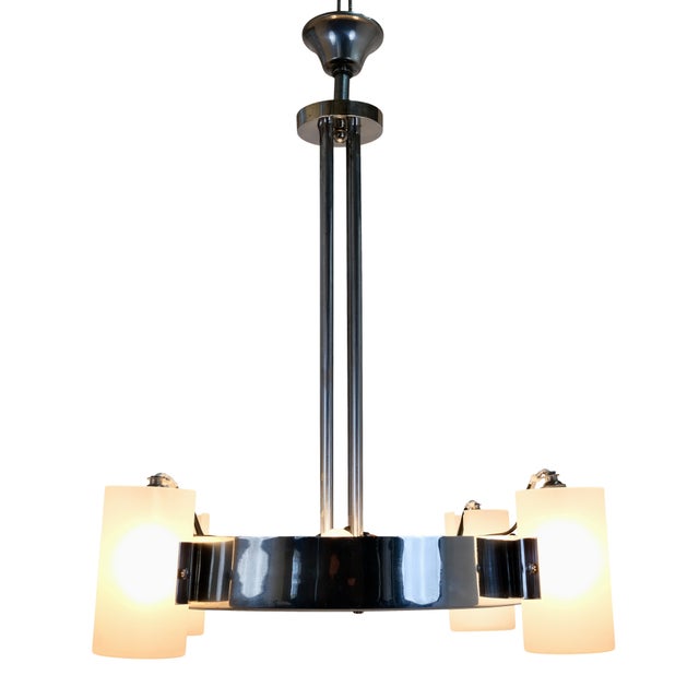 Ceiling Lamp with Cylindrical Glass Shades, 1930s For Sale - Image 11 of 16