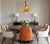 Murano Murano Art Glass Looped Abstract Orange White Pendant Light For Sale - Image 4 of 18