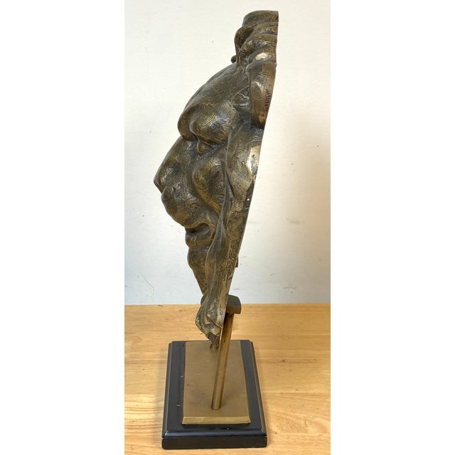 Late 20th Century Large Finely Cast Bronze Lion Mask, Museum Mounted 20th Century For Sale - Image 5 of 15
