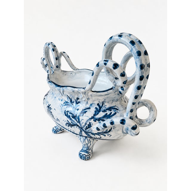 Large Mid-Century Albisola Faience Centerpiece from V.M. Albisola, 1960s For Sale - Image 6 of 8