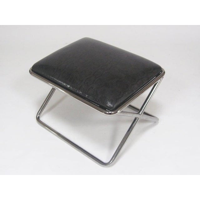 Ward Bennett Scissor Chair Ottoman/Stool For Sale In Chicago - Image 6 of 10