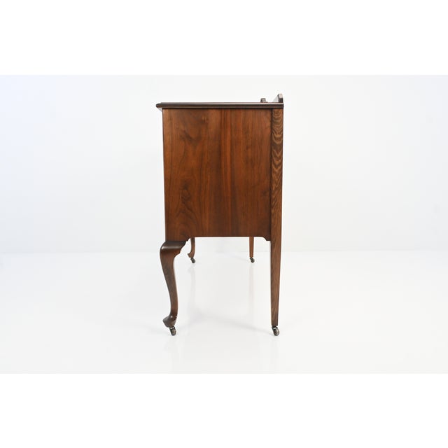 Baker Furniture Queen Anne Revival Walnut Sideboard, Circa 1920s | Newly Refinished For Sale - Image 15 of 18
