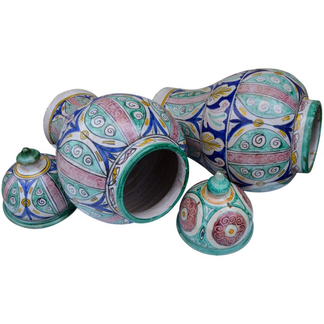 Antique Andalusian Ceramic Vases- S/2 For Sale - Image 9 of 13