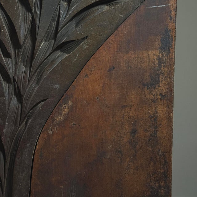 Brown Antique 19th-Century Neoclassical Plaster Wood and Metal Mold – Botanical Motif For Sale - Image 8 of 11