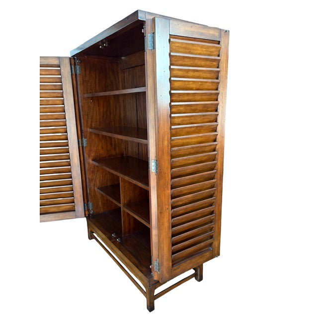 Early 21st Century New Ralph Lauren Louvered Wardrobe or Media Cabinet Armoire For Sale - Image 5 of 18