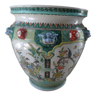 Antique Chinese Fish Bowl Planter - Jardiniere For Sale