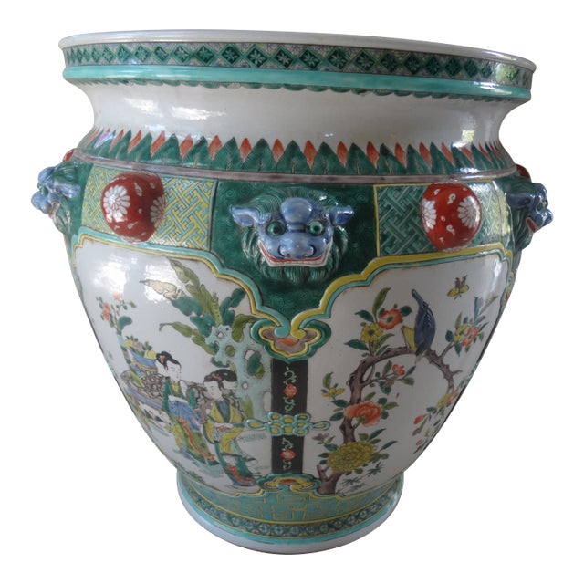 Antique Chinese Fish Bowl Planter - Jardiniere For Sale